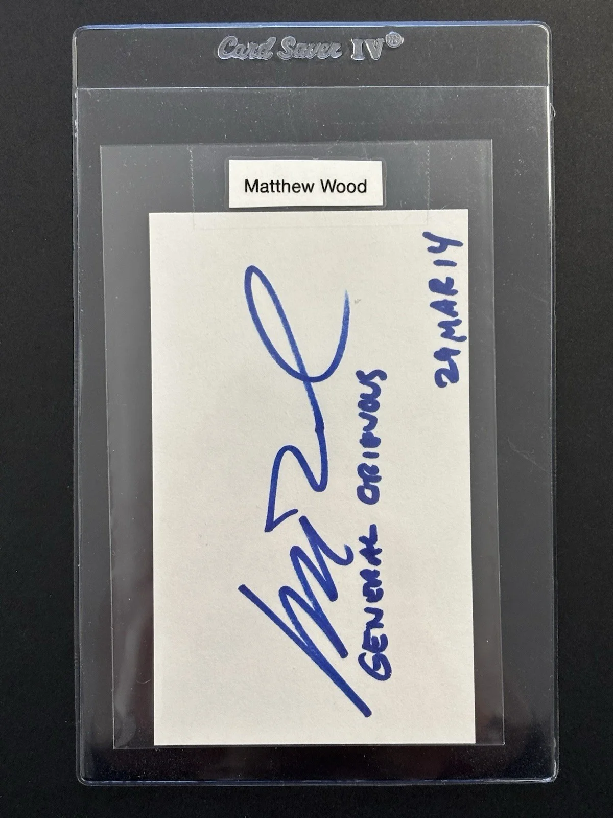 Matthew Wood — MATTHEW WOOD Signed STAR WARS Autograph Index Card Voice Actor AUTO Matt, изображение 3
