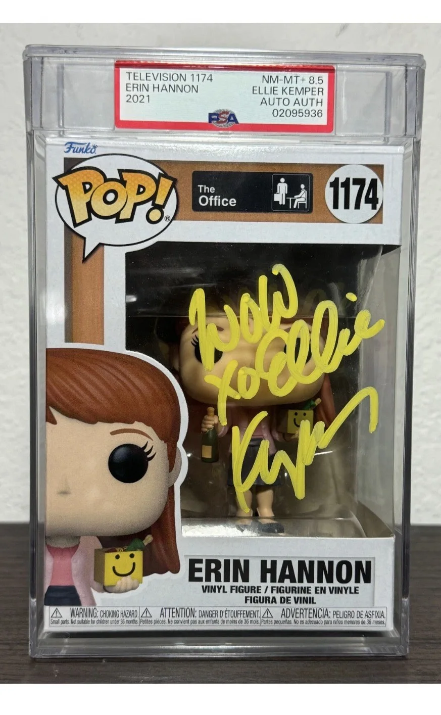 ELLIE KEMPER — SIGNED FUNKO POP! THE OFFICE ERIN HANNON #1174 PSA AUTHENTICATED - Free Shipping, image 2