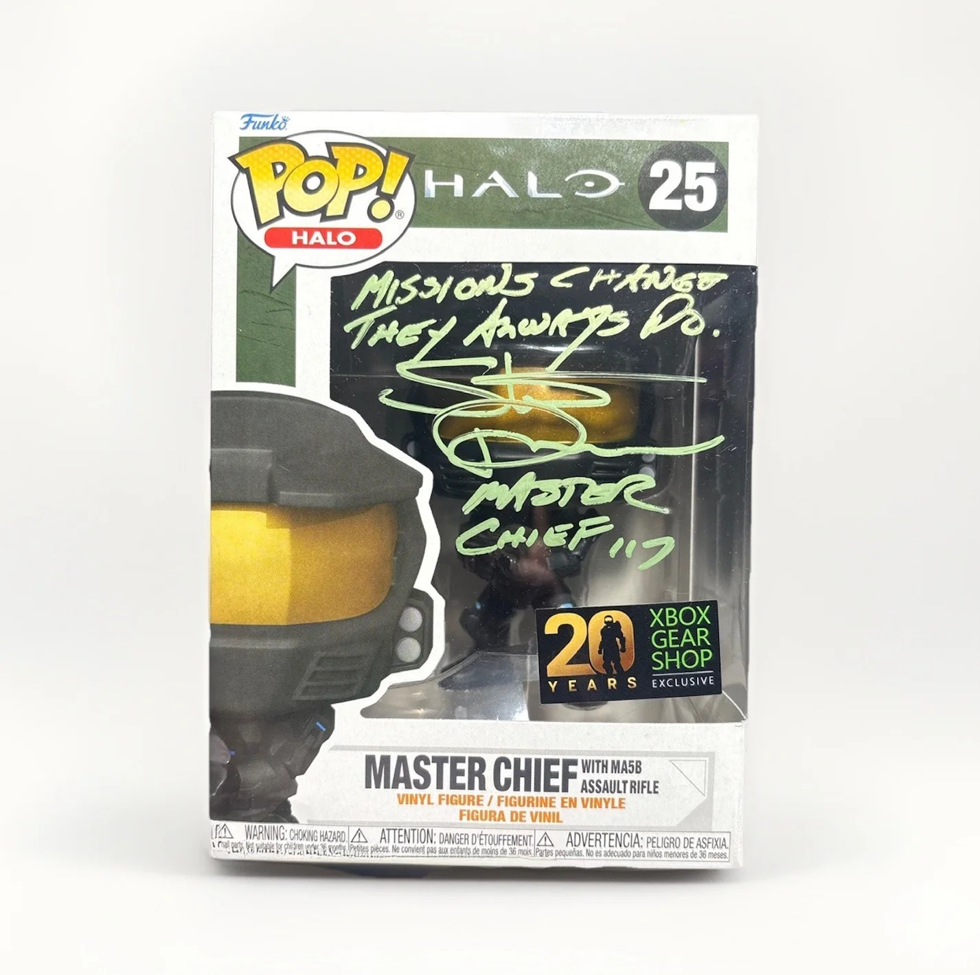 Steve Downes — Steve Downes Signed Halo Master Chief Funko #25 20 Years XBOX JSA W/ Card ✨🔥