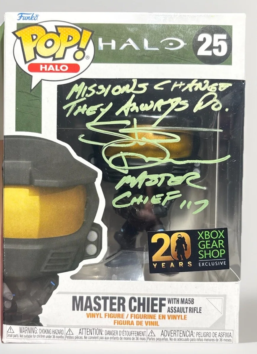 Steve Downes — Steve Downes Signed Halo Master Chief Funko #25 20 Years XBOX JSA W/ Card ✨🔥, изображение 2