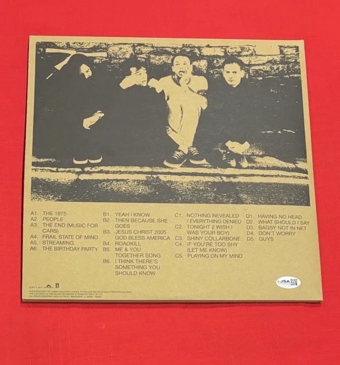 The 1975 Band Notes on a Conditional Form Vinyl Album Signed Autographed JSA, изображение 2