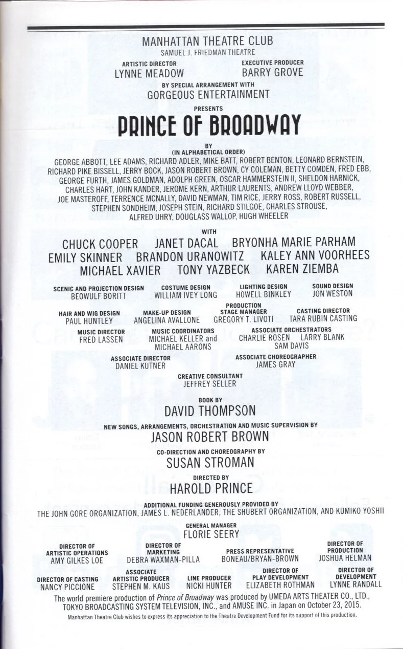 Cast — Prince of Broadway Signed Autographed Cast Playbill, image 2