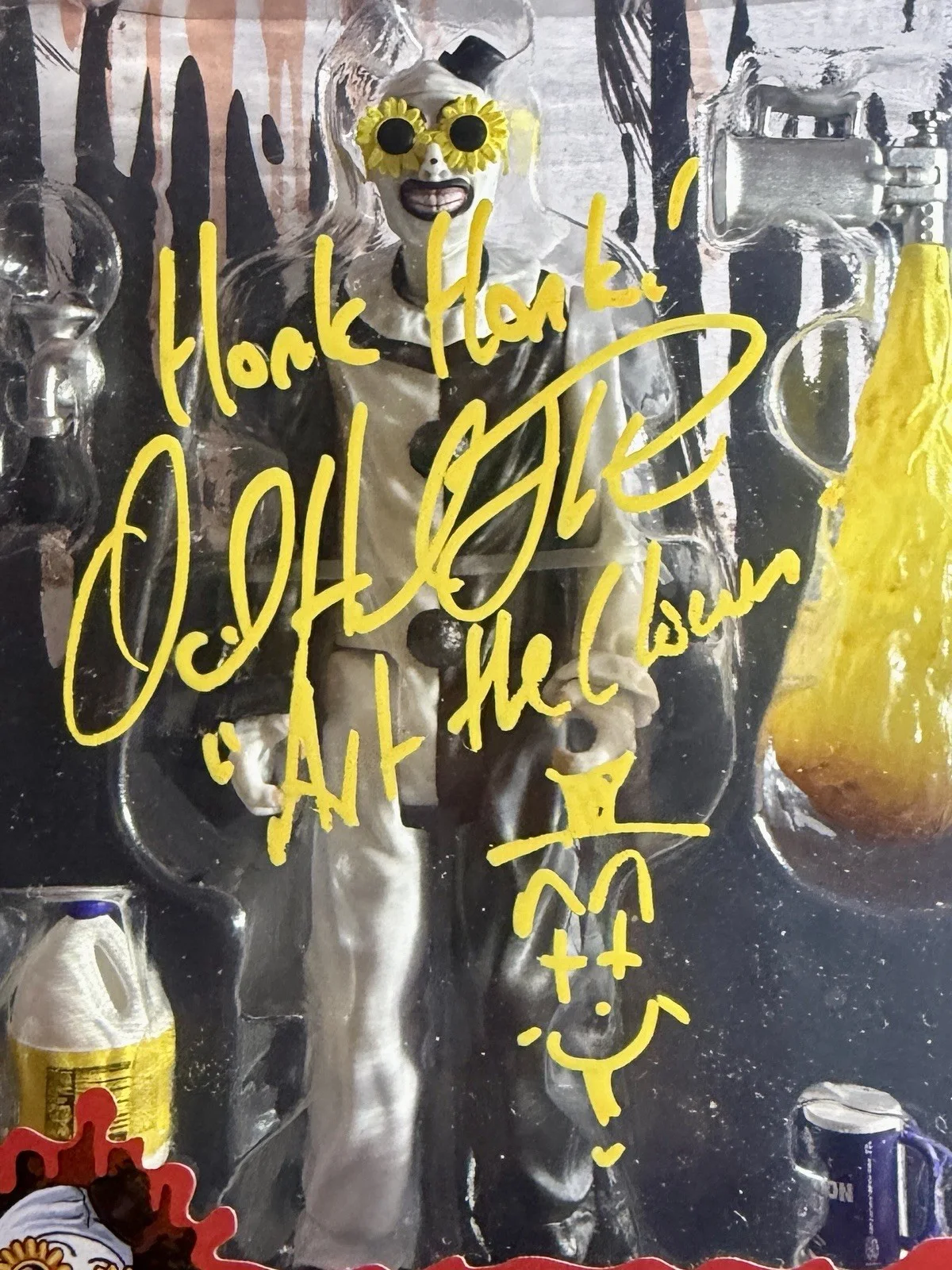 David Howard Thornton — DAVID HOWARD THORNTON SIGNED ART THE CLOWN FIGURE W/ INSC. “HONK HONK” (JSA COA), изображение 3