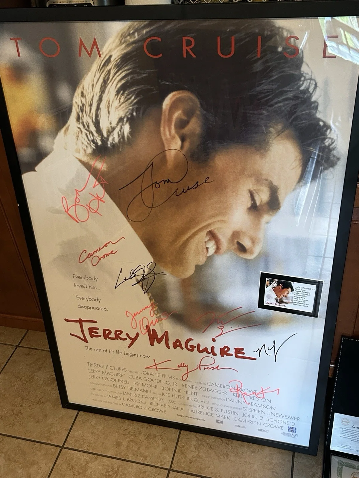 Tom Cruise Renee Zelwegger Cameron Crowe Cuba Gooding Jr More — Jerry Maguire Autographed Poster Tom Cruise Crowe Zellweger Cuba Gooding W COA!!, изображение 2