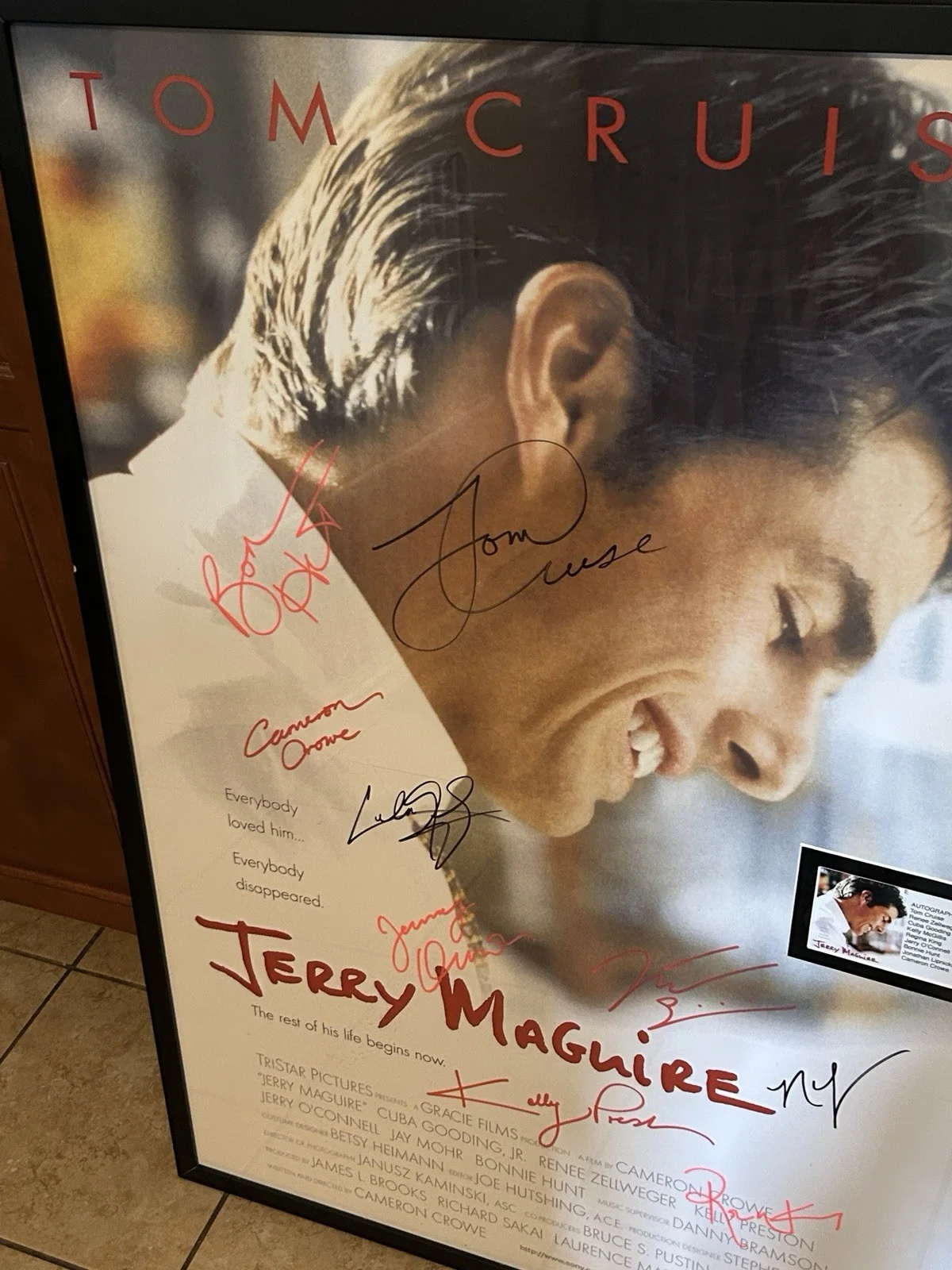 Tom Cruise Renee Zelwegger Cameron Crowe Cuba Gooding Jr More — Jerry Maguire Autographed Poster Tom Cruise Crowe Zellweger Cuba Gooding W COA!!, изображение 3