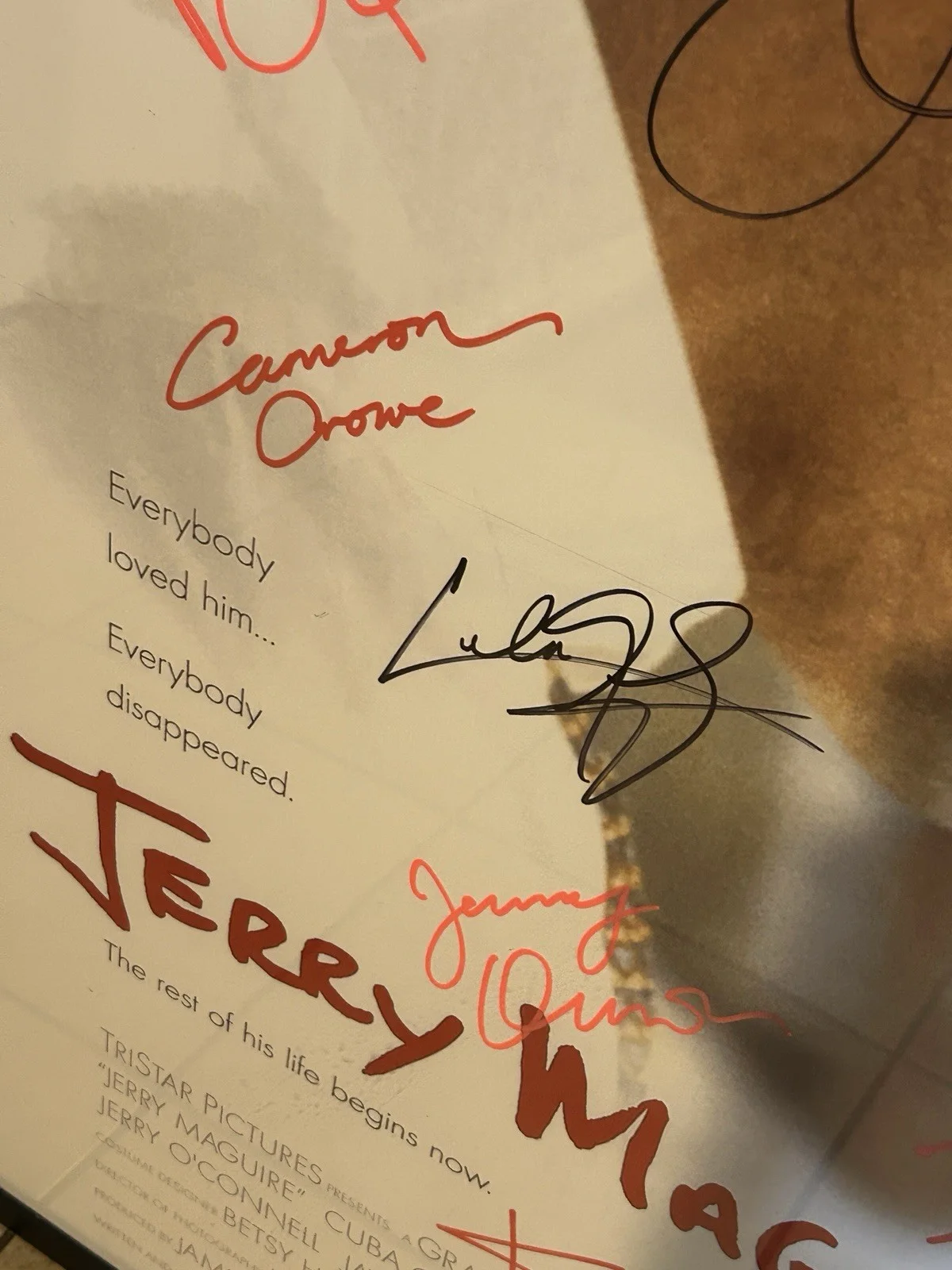 Tom Cruise Renee Zelwegger Cameron Crowe Cuba Gooding Jr More — Jerry Maguire Autographed Poster Tom Cruise Crowe Zellweger Cuba Gooding W COA!!, изображение 5