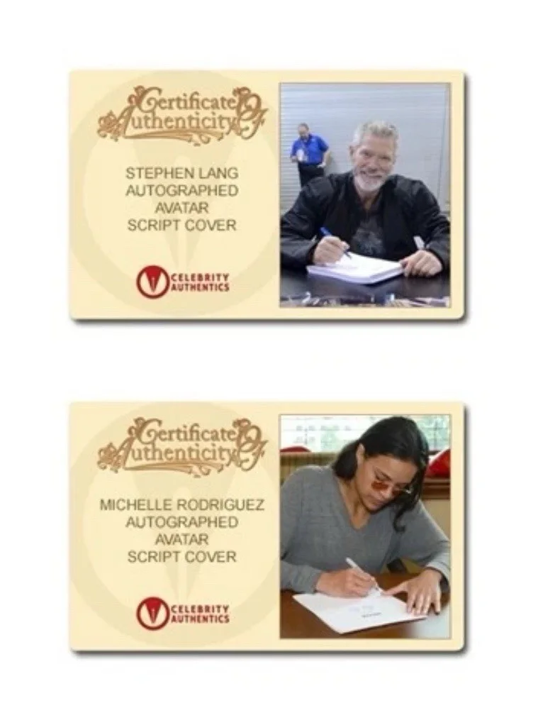 STEPHEN LANG/MICHELLE RODRIGUEZ — STEPHEN LANG/MICHELLE RODRIGUEZ - AUTOGRAPHED 8X10 SIGNED AVATAR SCRIPT PAGE COA, image 3