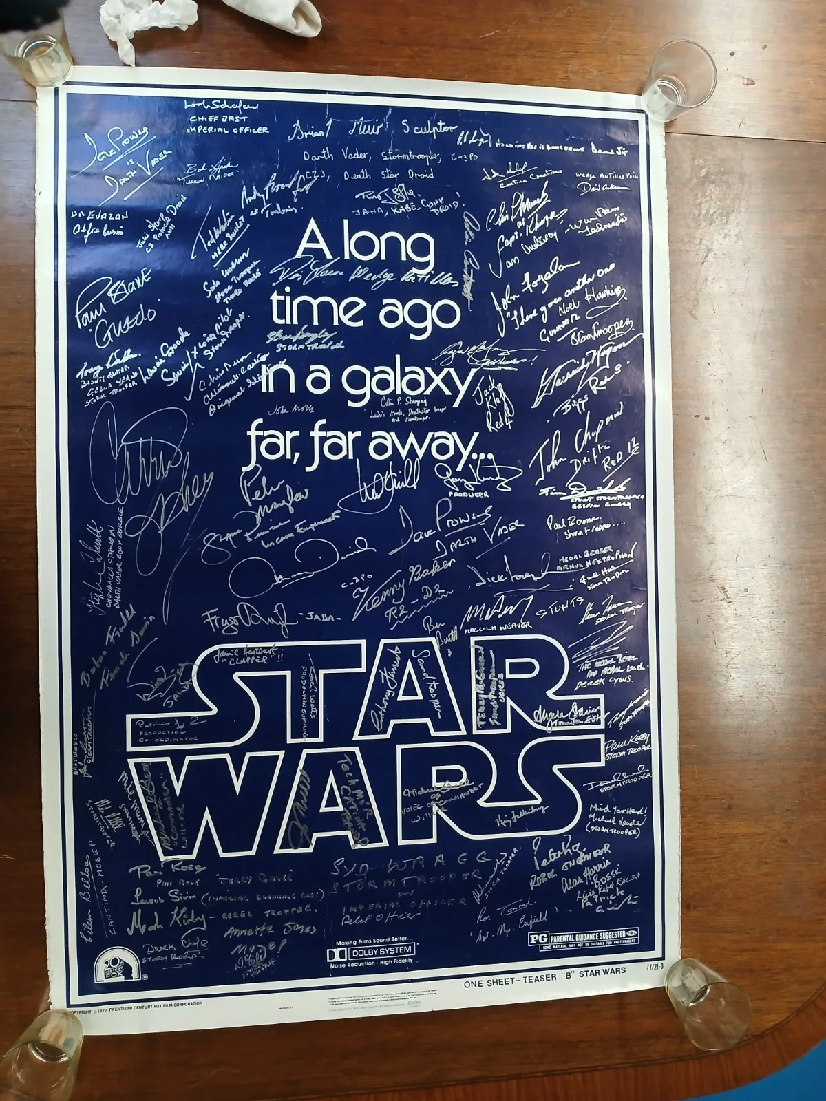 THE ENTIRE SW 1977 ANH CAST, CREW! — STAR WARS Cast Signed Autograph Poster Ford Hamill Fisher Empire Jedi Vintage 77, изображение 2