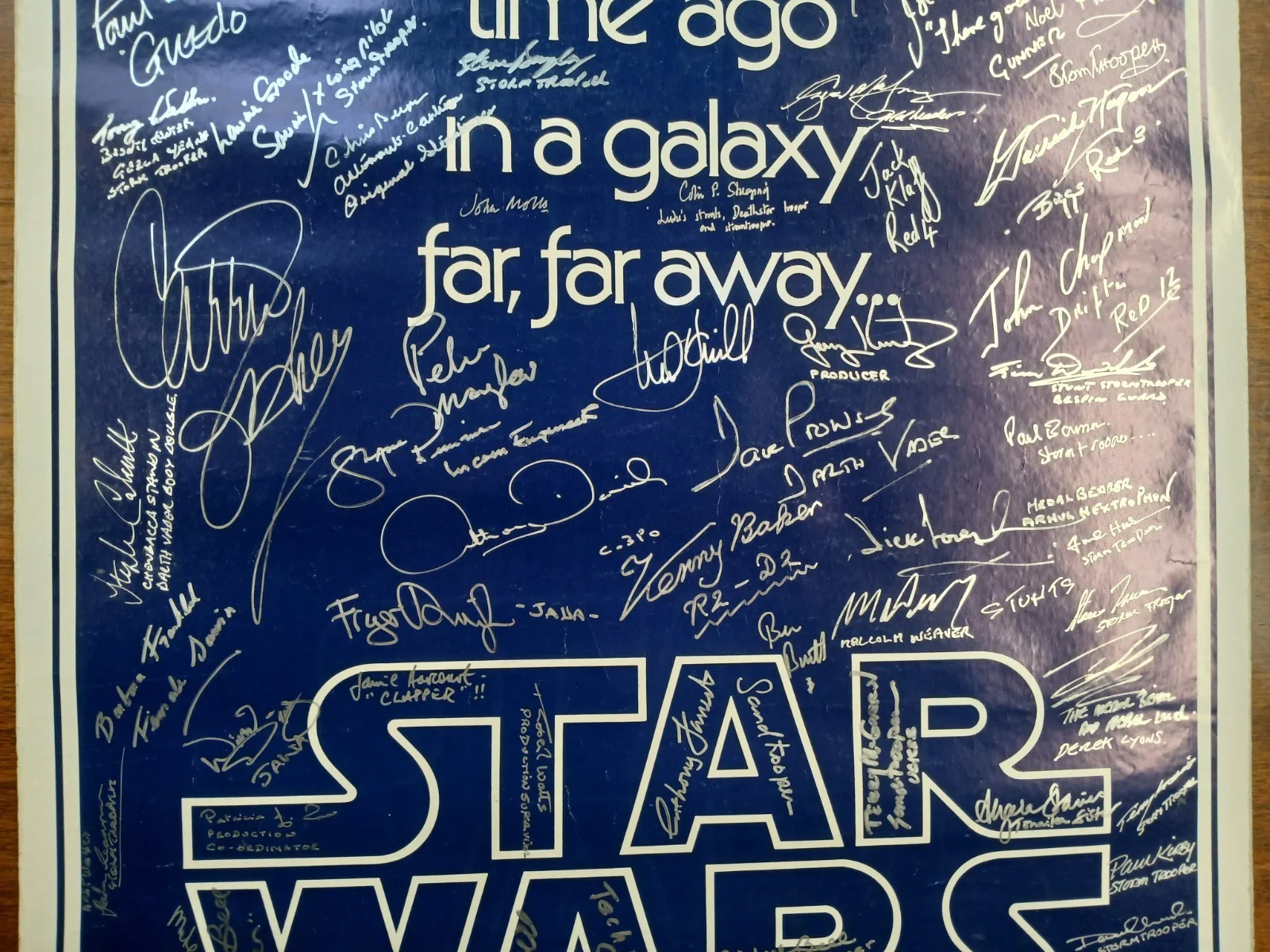 THE ENTIRE SW 1977 ANH CAST, CREW! — STAR WARS Cast Signed Autograph Poster Ford Hamill Fisher Empire Jedi Vintage 77, изображение 4