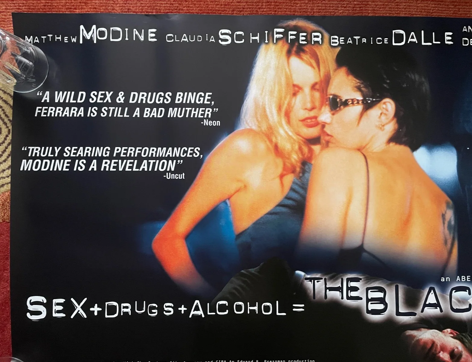 THE BLACKOUT (1997) Original UK Movie Quad Film Poster Claudia Schiffer, изображение 2