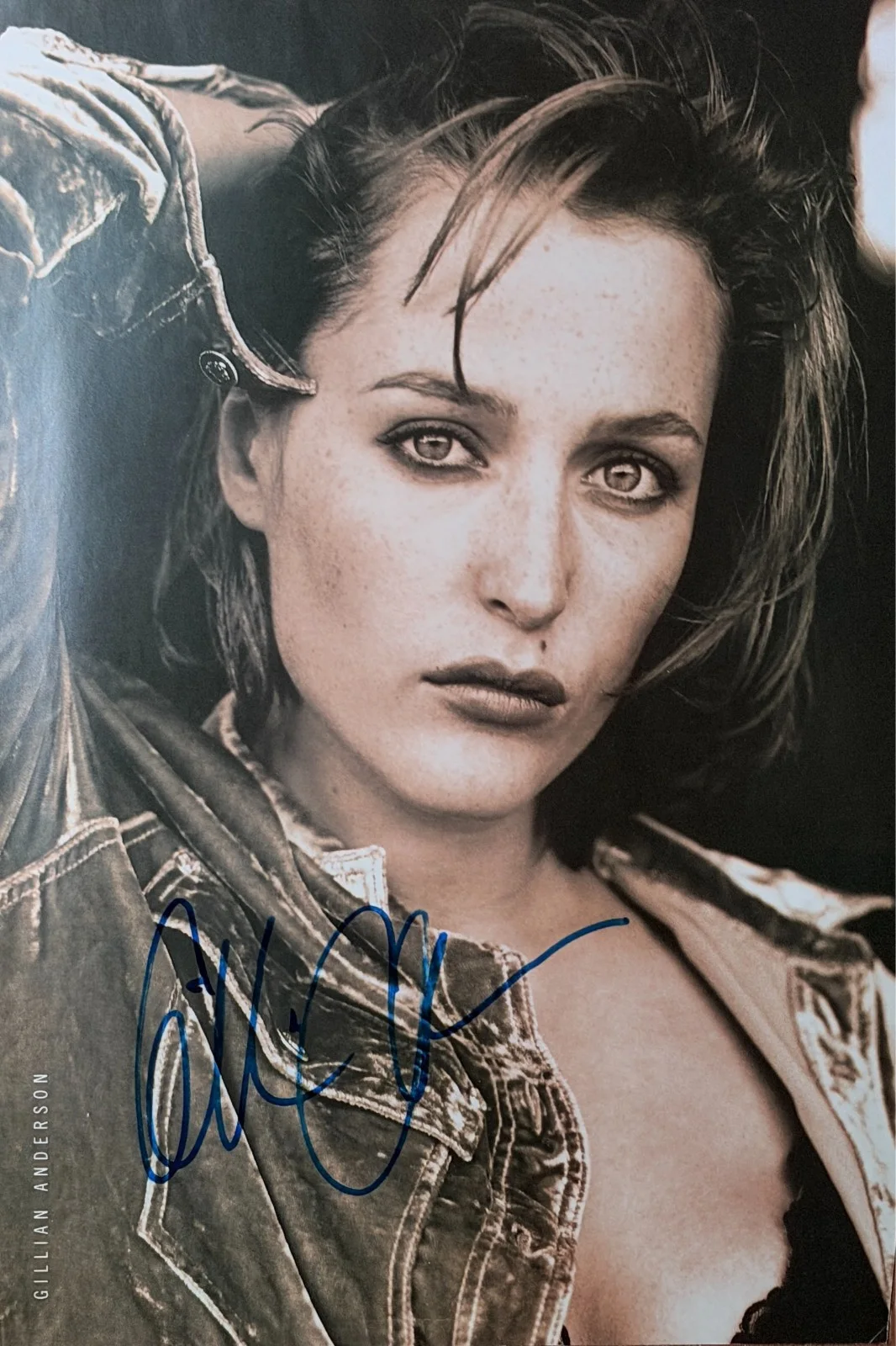 Gillian Anderson — Gillian Anderson Signed Large Herb Ritts Notorious Book Portrait X-Files Tron