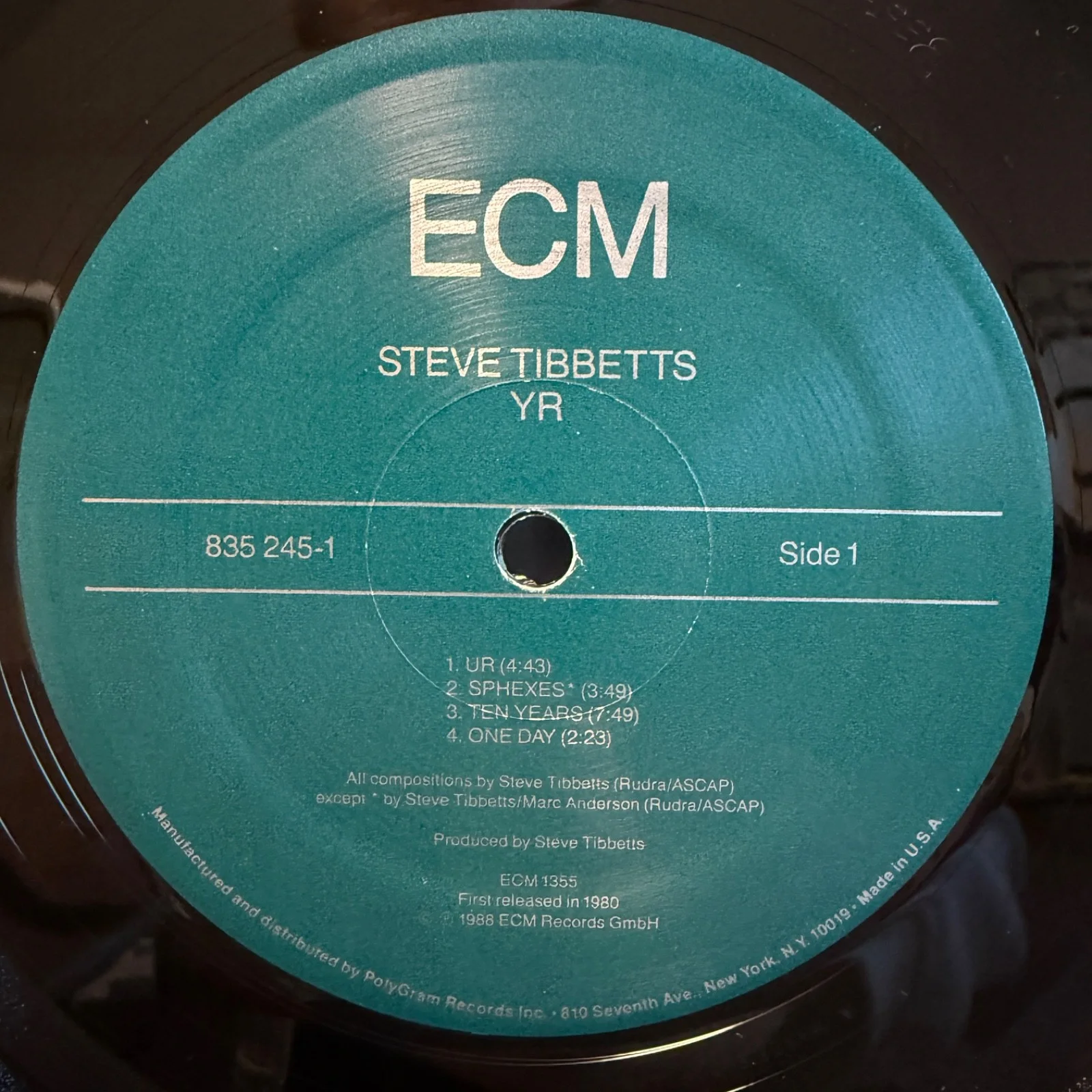 STEVE TIBBETTS "Yr" AUTOGRAPHED! - ECM 835 245-1 USA vinyl album NM, изображение 5