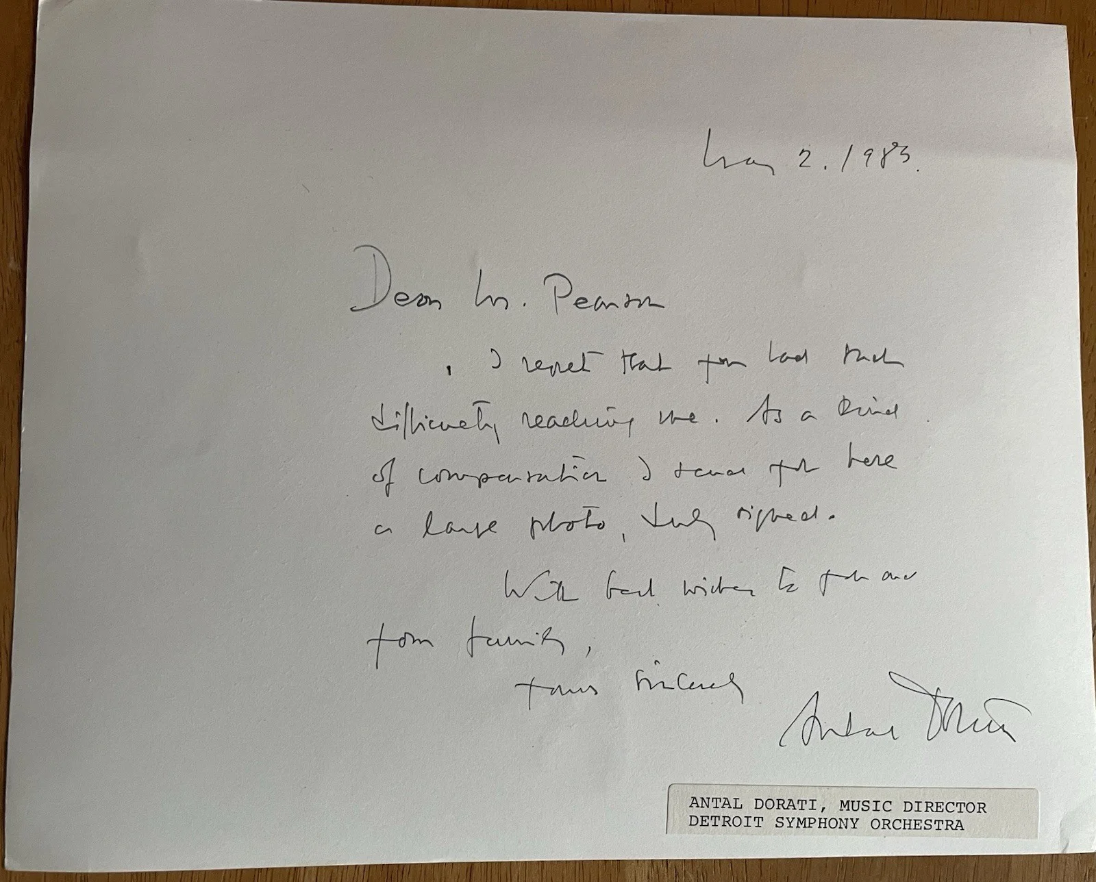 Hungarian Conductor and Composer Antal Dorati Autographed Photo & Letter, изображение 3