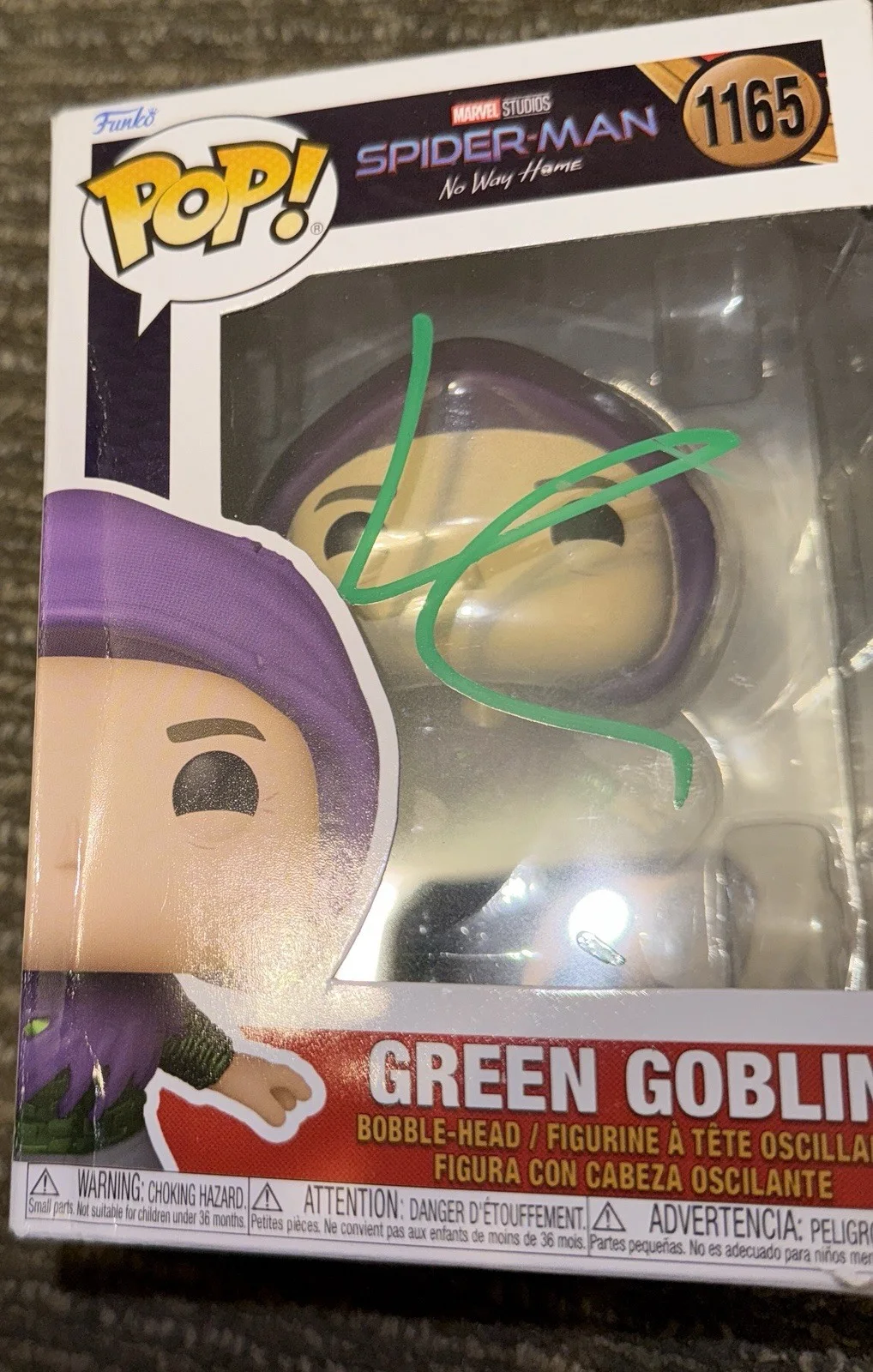Willem Dafoe — Willem Dafoe Signed Funko Pop Green Goblin Spider-Man Autograph Beckett COA, image 3