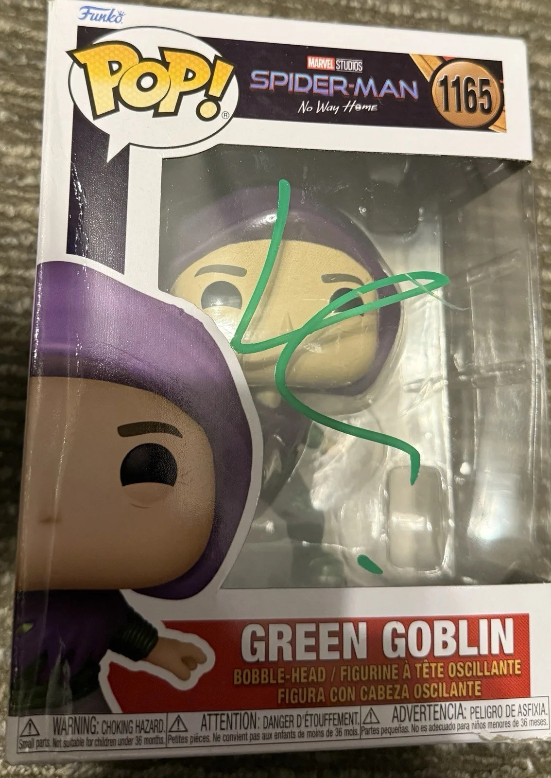 Willem Dafoe — Willem Dafoe Signed Funko Pop Green Goblin Spider-Man Autograph Beckett COA, image 5