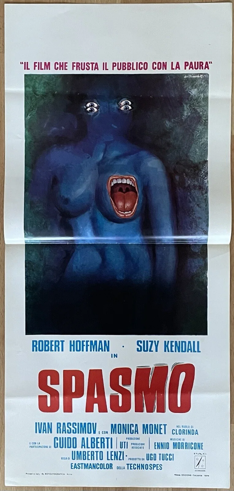 SPASMO 1974 *UMBERTO LENZI* ORIGINAL ITALIAN LOCANDINA POSTER, изображение 2