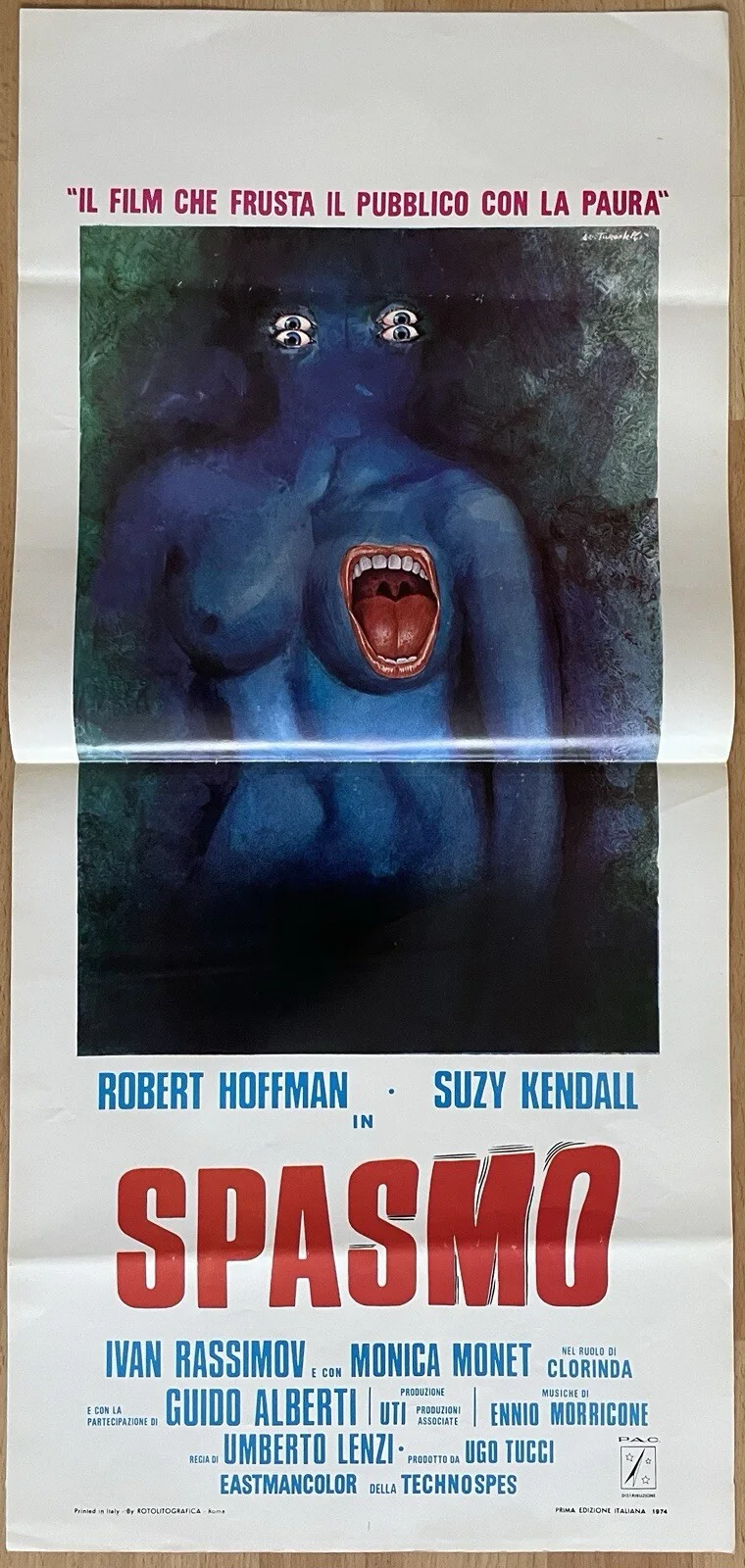 SPASMO 1974 *UMBERTO LENZI* ORIGINAL ITALIAN LOCANDINA POSTER, изображение 3