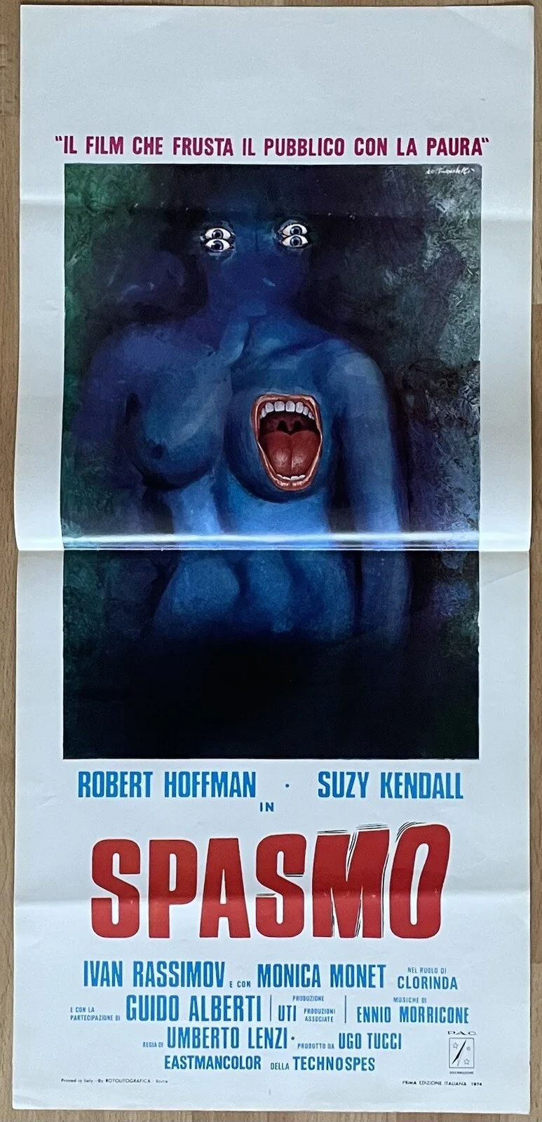 SPASMO 1974 *UMBERTO LENZI* ORIGINAL ITALIAN LOCANDINA POSTER, изображение 4