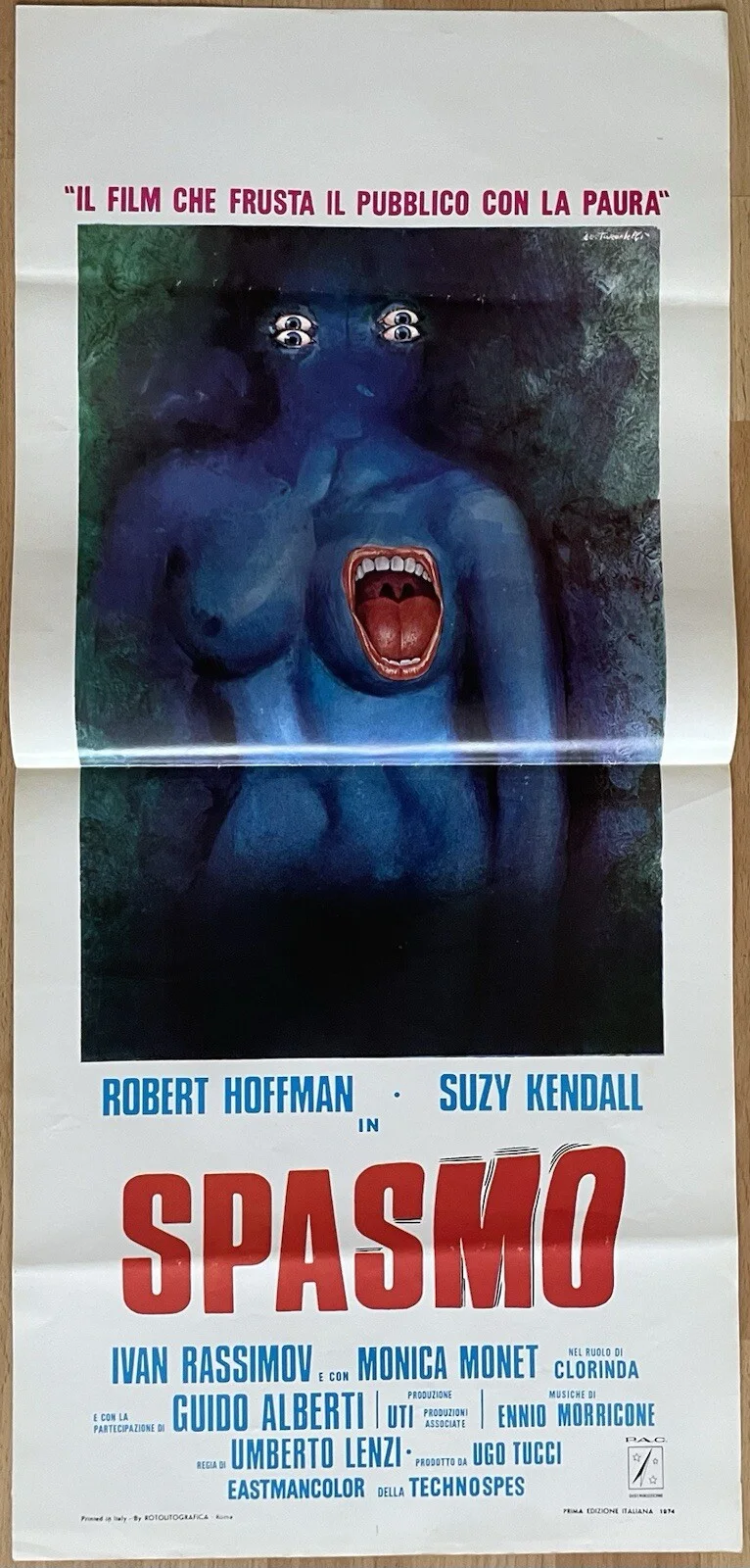 SPASMO 1974 *UMBERTO LENZI* ORIGINAL ITALIAN LOCANDINA POSTER, изображение 5