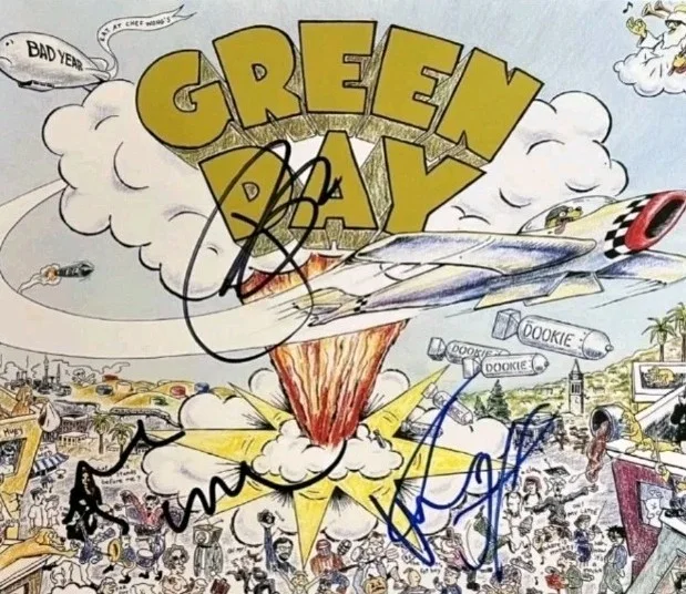 GREEN DAY SIGNED FULL BAND DOOKIE VINYL AUTOGRAPH AUTHENTIC POP PUNK COA, image 3