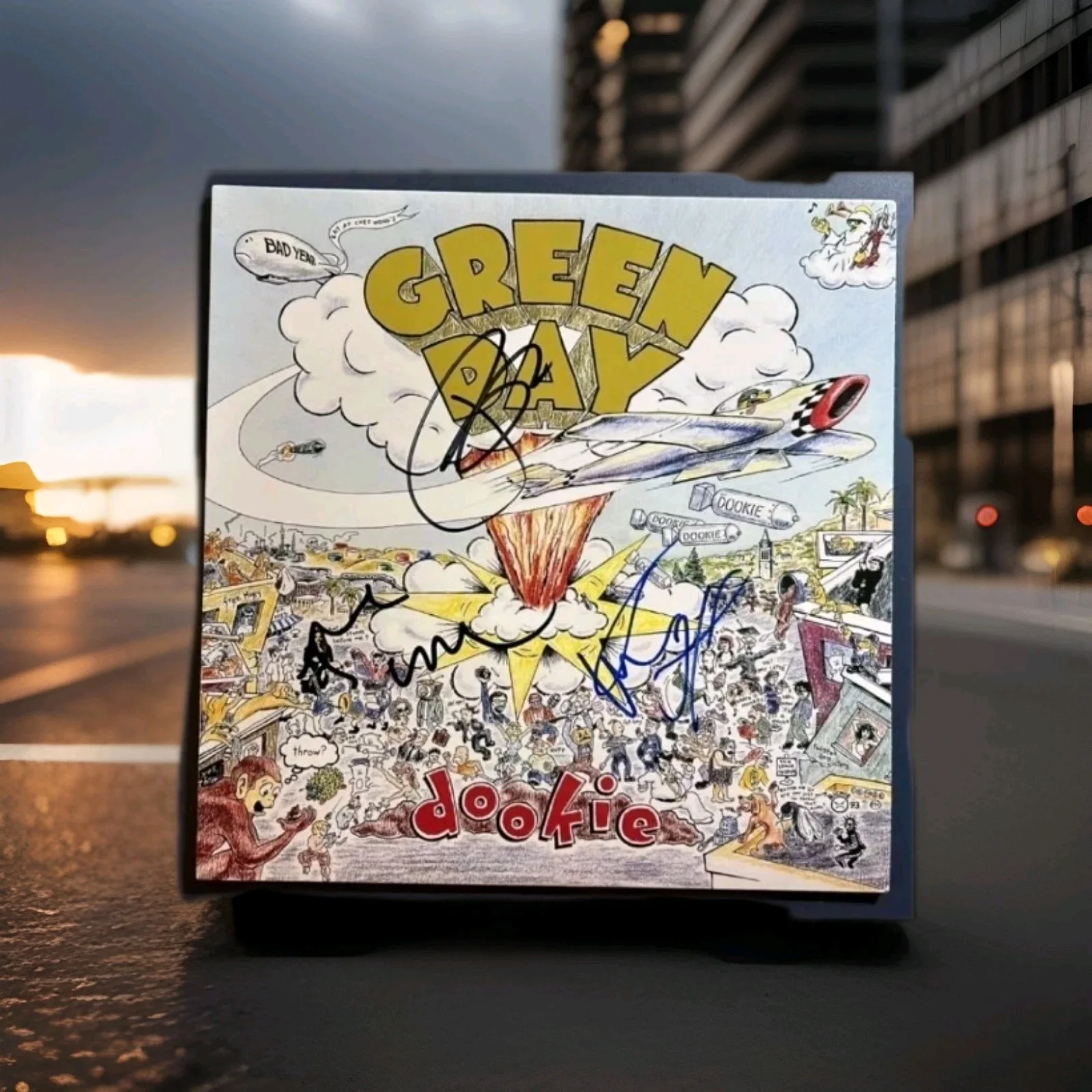 GREEN DAY SIGNED FULL BAND DOOKIE VINYL AUTOGRAPH AUTHENTIC POP PUNK COA, image 4