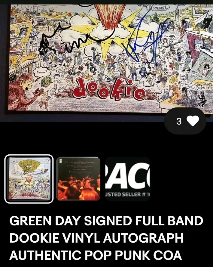 GREEN DAY SIGNED FULL BAND DOOKIE VINYL AUTOGRAPH AUTHENTIC POP PUNK COA, image 5
