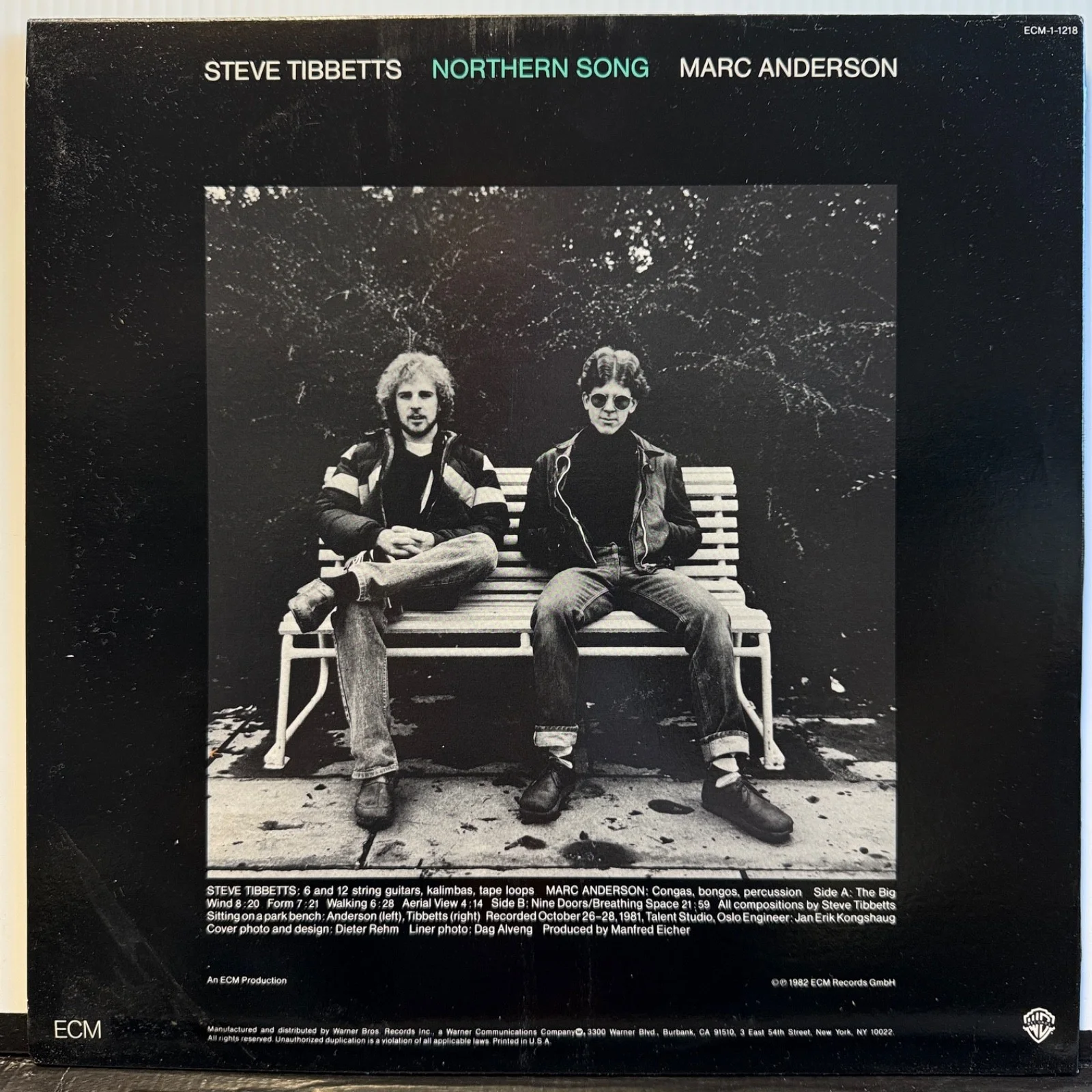 STEVE TIBBETTS "Northern Exposure" AUTOGRAPHED! - ECM 1-1218 USA vinyl album NM, изображение 2