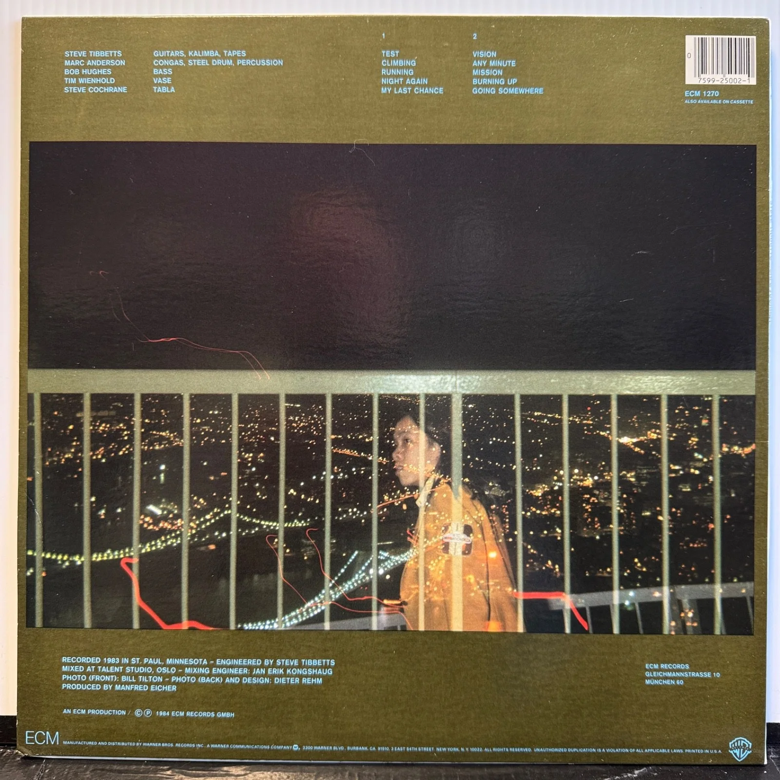 STEVE TIBBETTS "Safe Journey" AUTOGRAPHED! - ECM 1-25002 USA vinyl album VG+, изображение 3