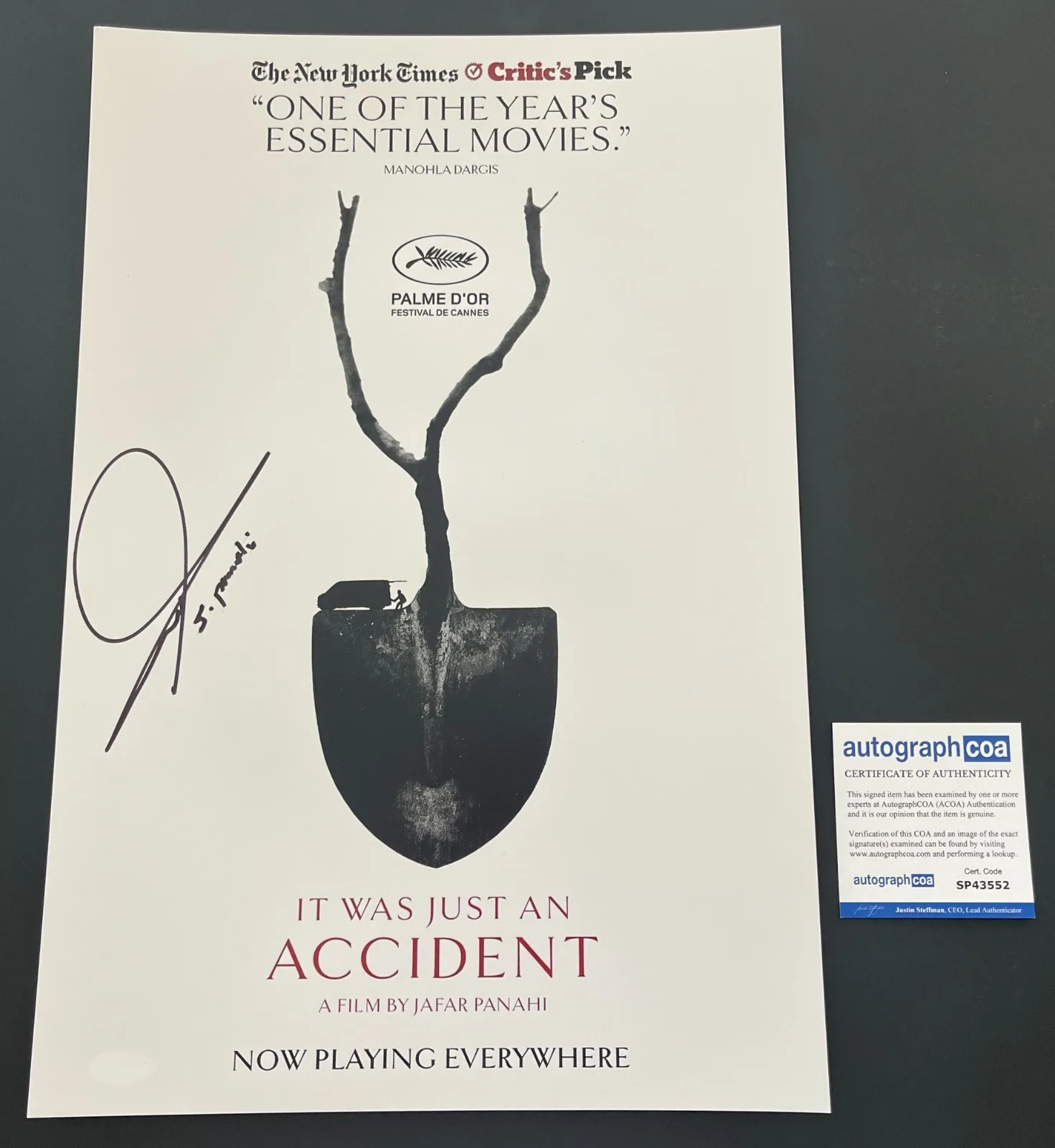 JAFAR PANAHI SIGNED IT WAS JUST AN ACCIDENT 12x18 PHOTO C wEXACT VIDEO PROOF COA, image 3