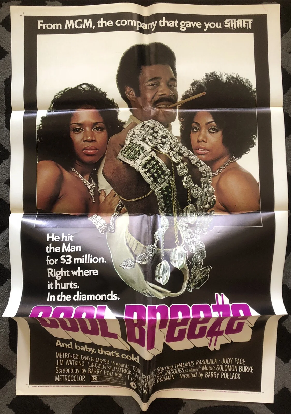 COOL BREEZE 1972 ORIGINAL U.S. 1-SHEET POSTER NEAR MINT, изображение 3