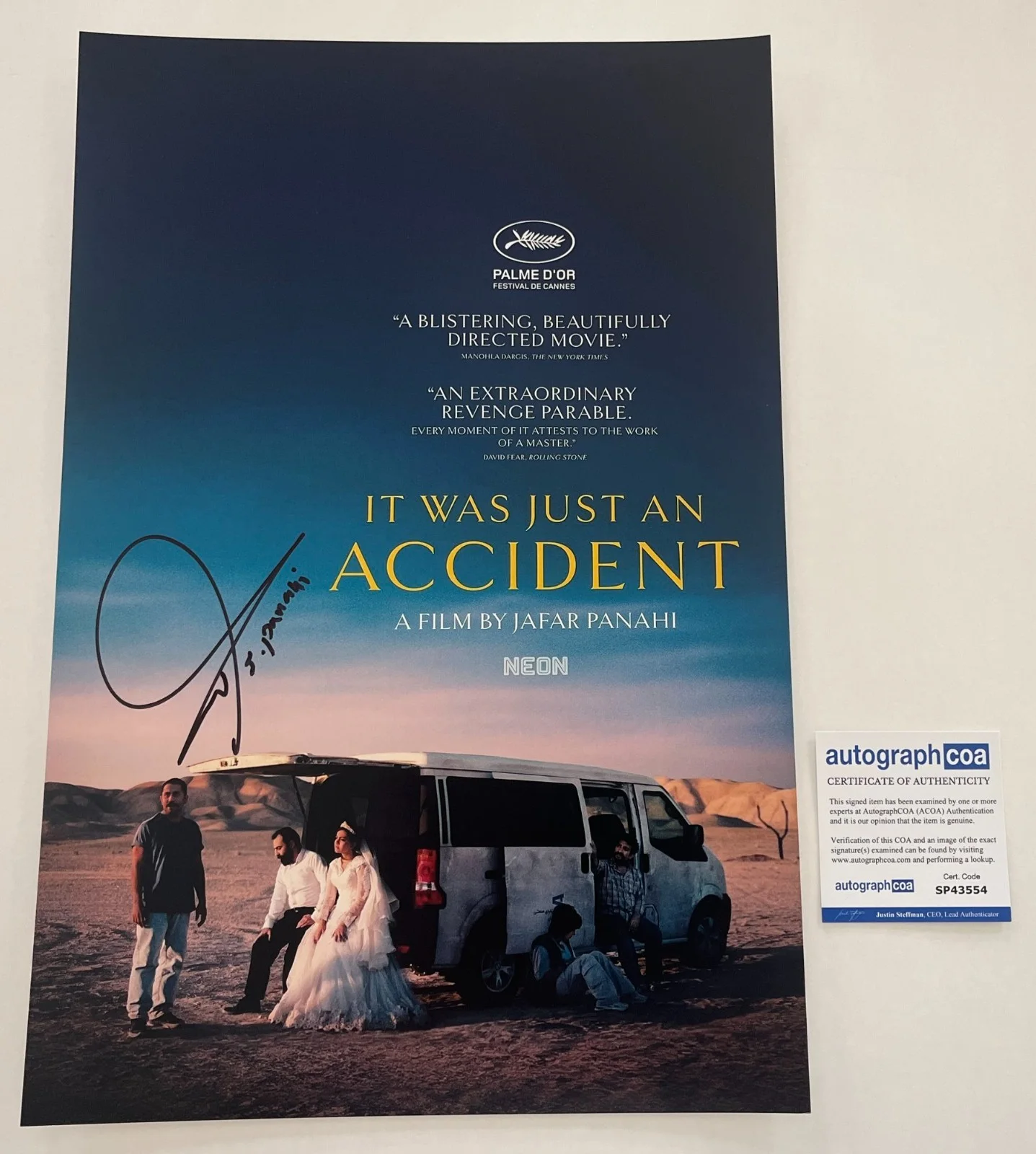 JAFAR PANAHI SIGNED IT WAS JUST AN ACCIDENT 12x18 PHOTO A wEXACT VIDEO PROOF COA, image 3