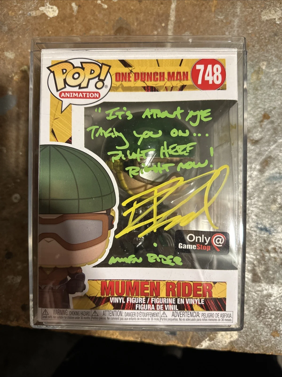 Robbie Daymond — One Punch Man Signed Funko Pop Mumen Rider Robbie Daymond Autograph #748