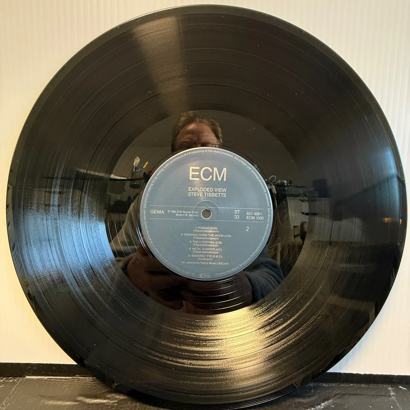 STEVE TIBBETTS "Exploded View" AUTOGRAPHED ECM 1335 GERMAN VINYL notched cover, image 5