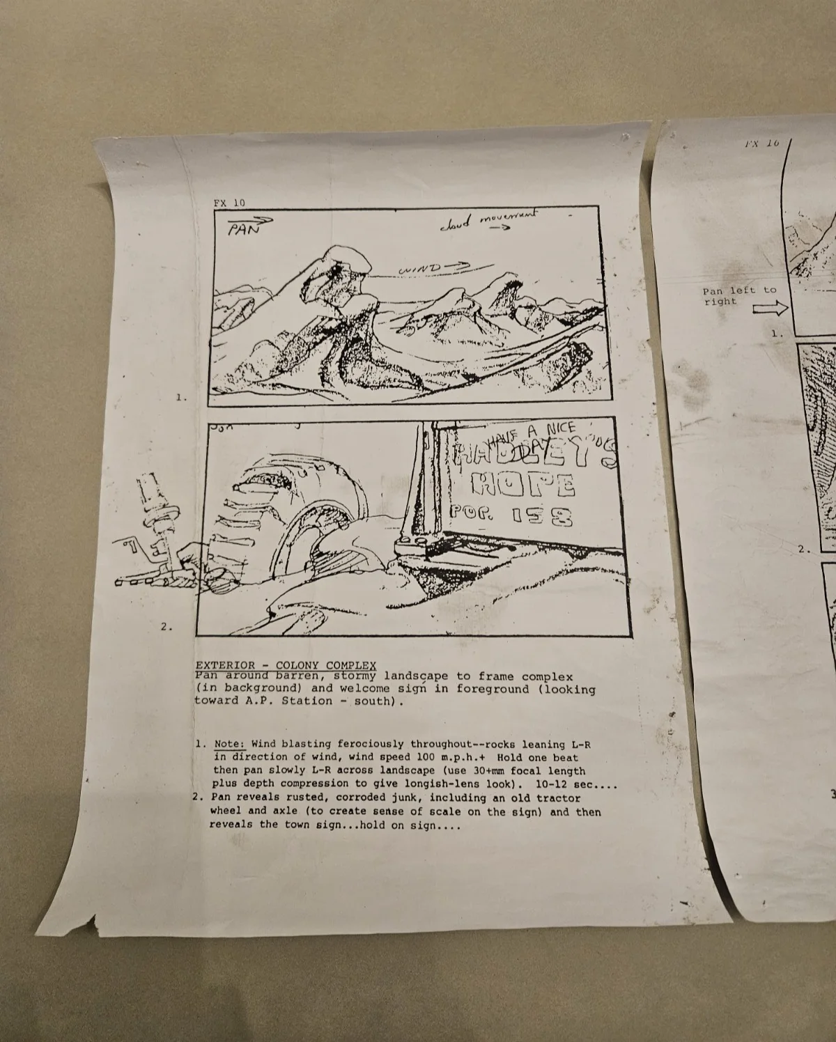 3x Aliens 1986 Large Production Used Storyboards Movie Props / Hadley's Hope, изображение 3
