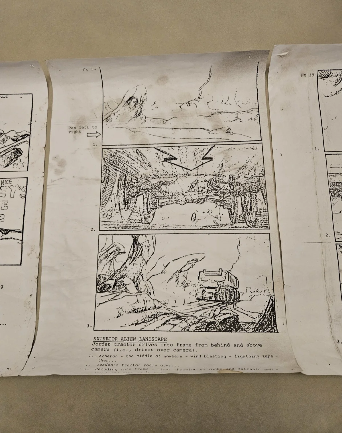 3x Aliens 1986 Large Production Used Storyboards Movie Props / Hadley's Hope, изображение 4
