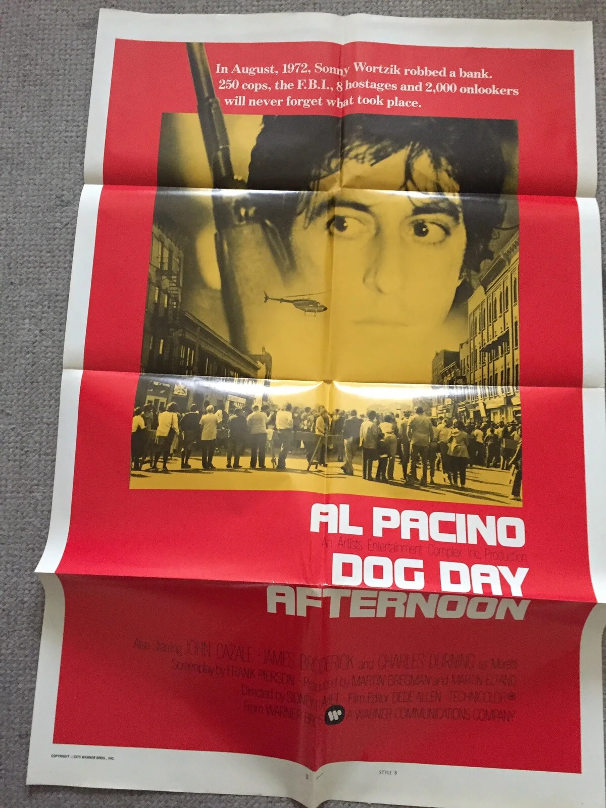 DOG DAY AFTERNOON 1975 ORIGINAL U.S. INT'L 'STYLE B' 1-SHEET POSTER NEAR MINT, изображение 2