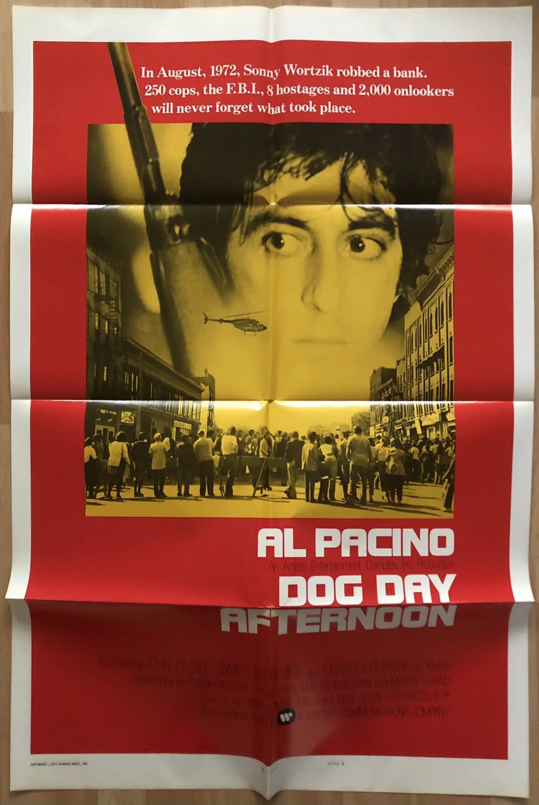 DOG DAY AFTERNOON 1975 ORIGINAL U.S. INT'L 'STYLE B' 1-SHEET POSTER NEAR MINT, изображение 3