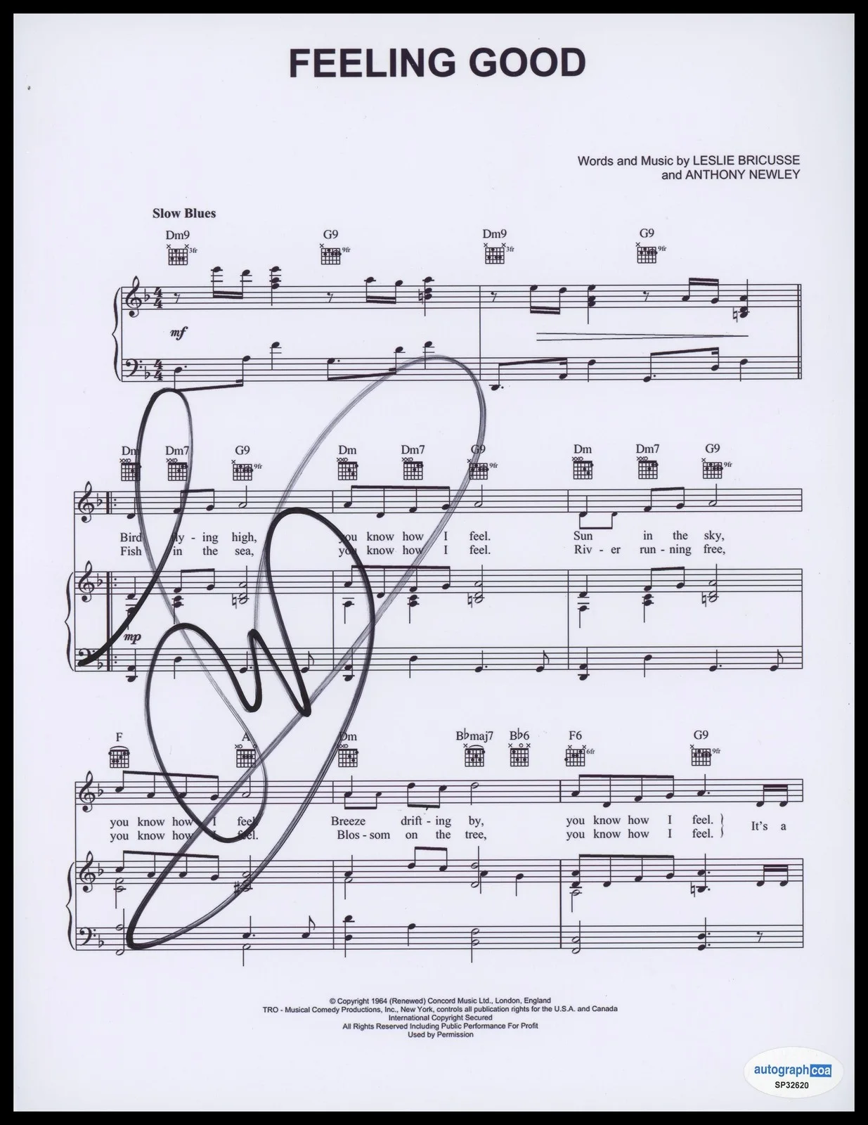 Michael Buble — Michael Buble "Feeling Good" Crooner AUTOGRAPH Signed 8.5x11 Sheet Music ACOA