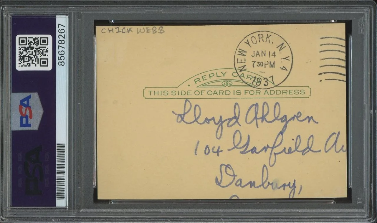 CHICK WEBB (1905-1939) autograph cut dated 1937 | Jazz Great - signed PSA/DNA, image 2