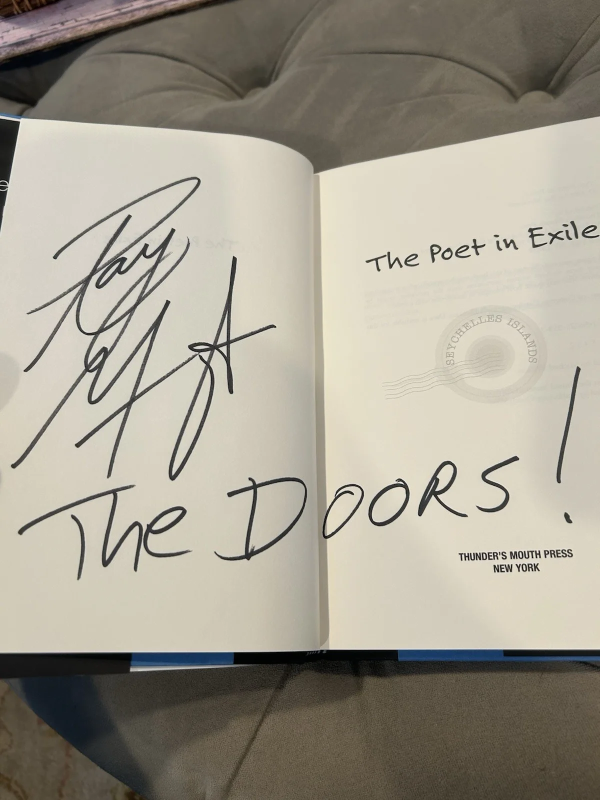 THE POET IN EXILE RAY MANZAREK OF THE DOORS SIGNED BOOK, image 2