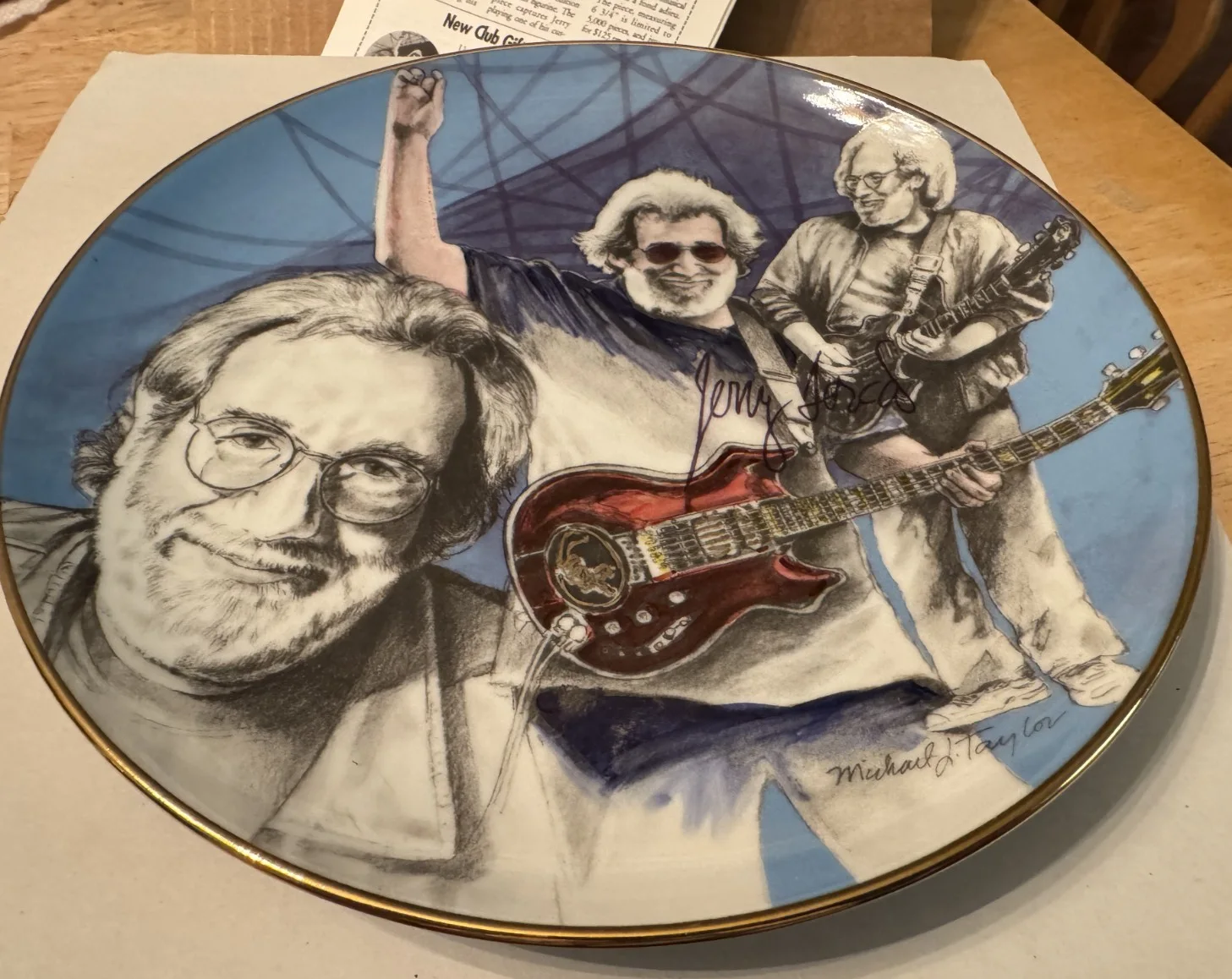 JERRY GARCIA 1997 COLLECTOR'S LEAGUE Gartlan Plate artist REMARQUED HAND DRAWN, изображение 5
