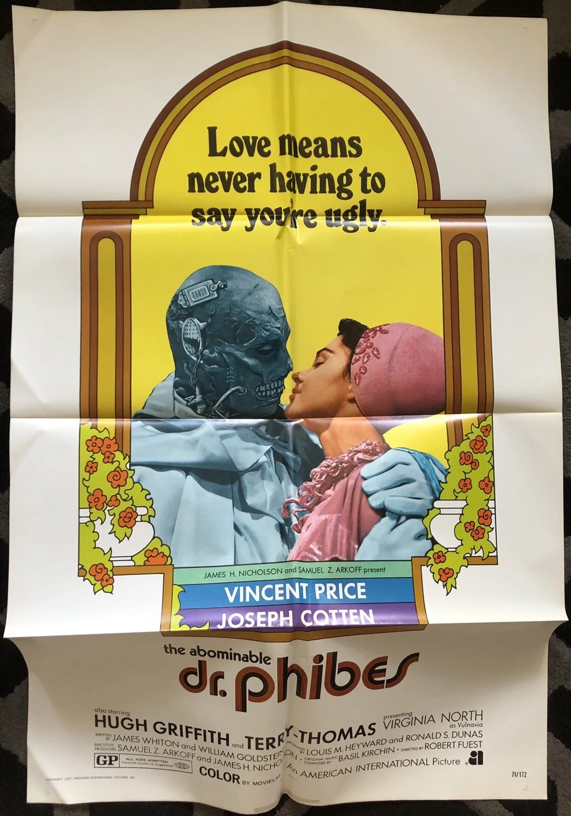 THE ABOMINABLE DR. PHIBES 1971 ORIGINAL U.S. 1-SHEET POSTER NEAR MINT, image 2