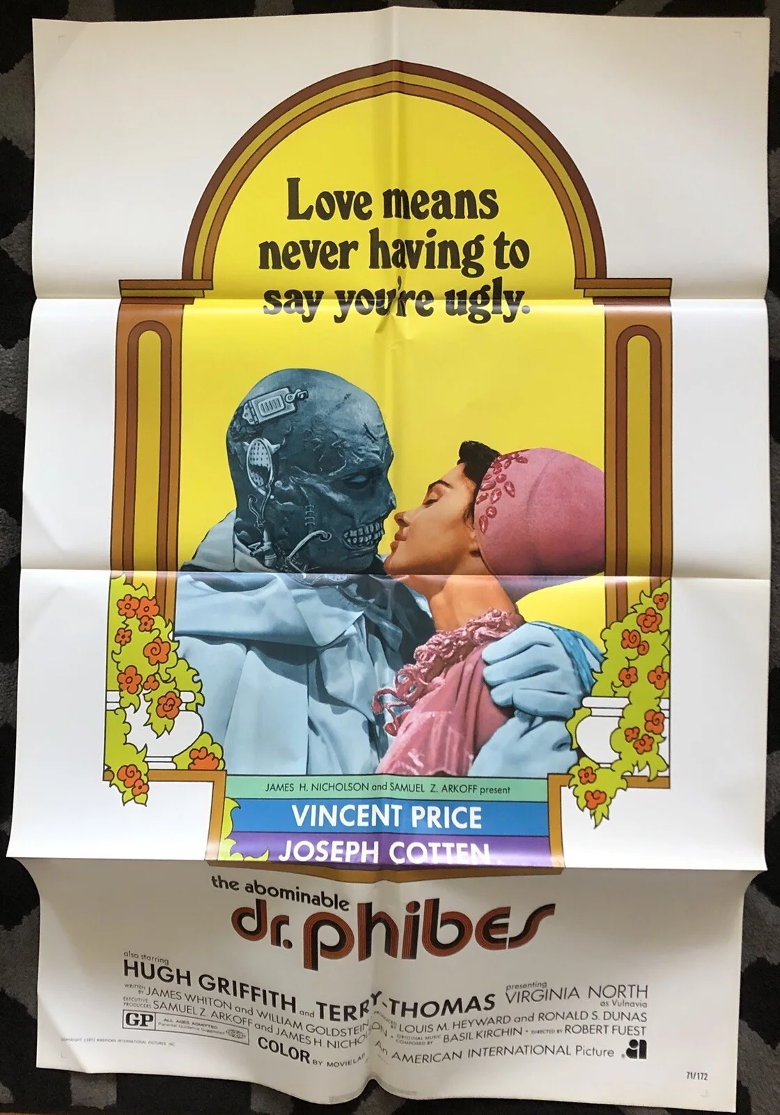 THE ABOMINABLE DR. PHIBES 1971 ORIGINAL U.S. 1-SHEET POSTER NEAR MINT, image 3