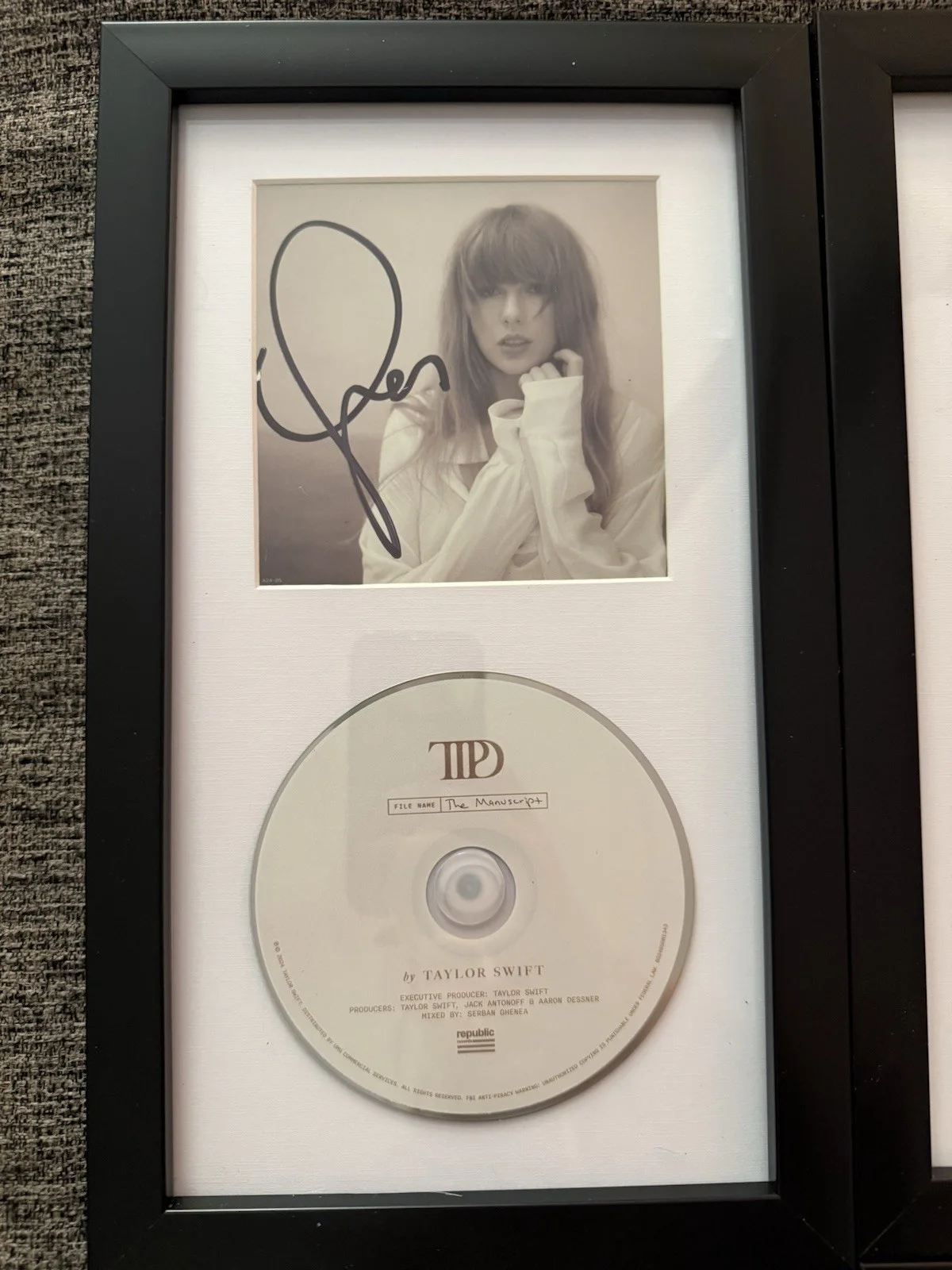 Taylor Swift SIGNED The Tortured Poets Department (TTPD) - Framed, image 3