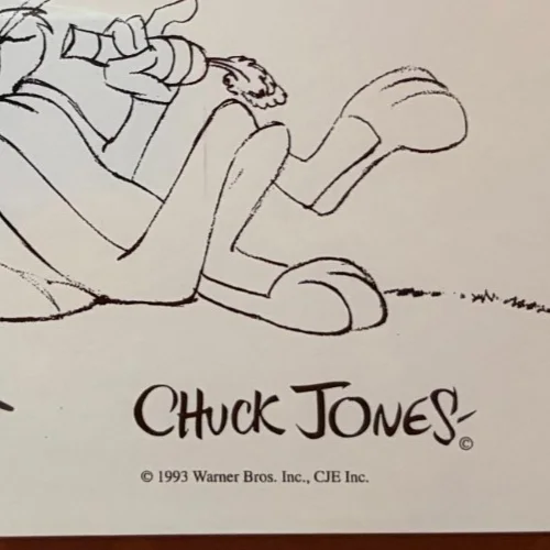 Chuck Jones — CHUCK JONES SIGNED PRINT PSA ENCAPSULATED THE BUGS BUNNY ROAD RUNNER MOVIE RARE, image 3
