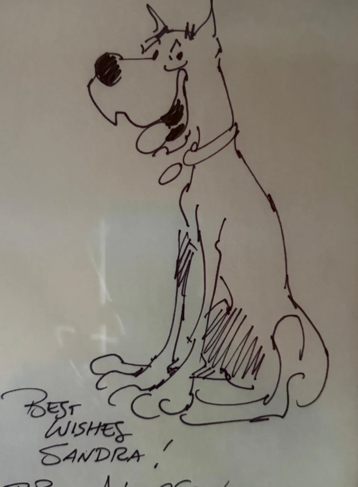 Brad Anderson — BRAD ANDERSON SIGNED SKETCH PAGE PSA ENCAPSULATED CARTOON COMIC STRIP MARMADUKE, изображение 2