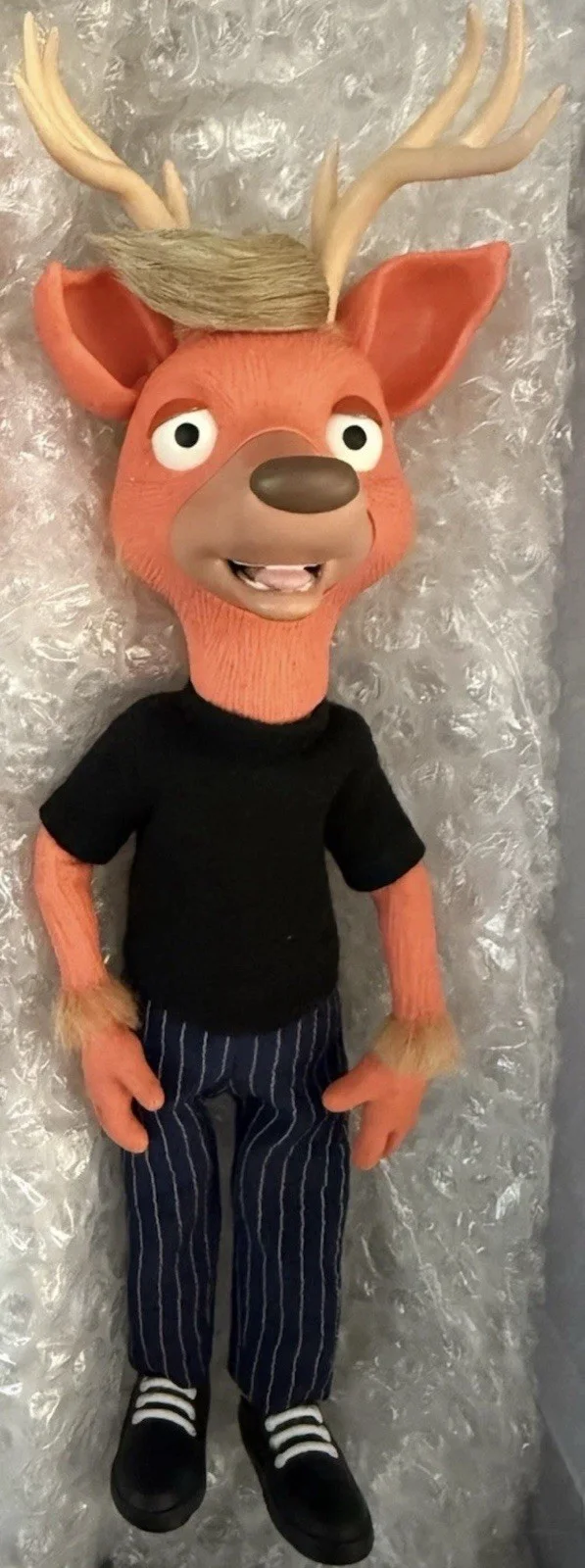 Norman Picklestripes TV Screen Prop Used 9.5” Deer Stop Motion Puppet & Faces, image 4