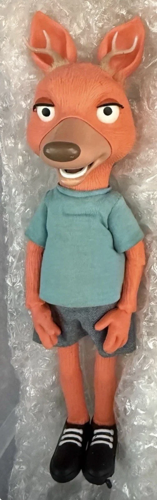 Norman Picklestripes TV Screen Used 8" Deer Stop Motion Puppet & Faceplates, image 3