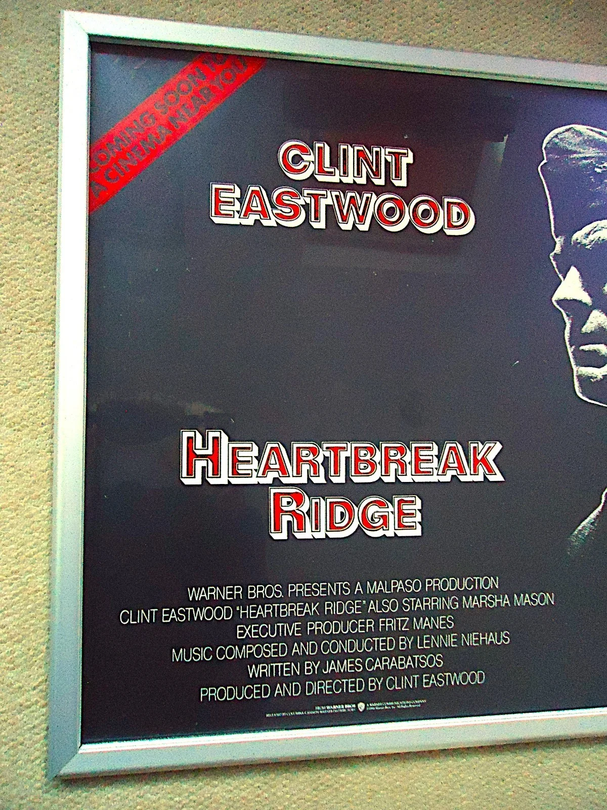 HEARTBREAK RIDGE MOVIE FILM POSTER UK QUAD 1986 ORIGINAL CLINT EASTWOOD 30x40INS, изображение 3