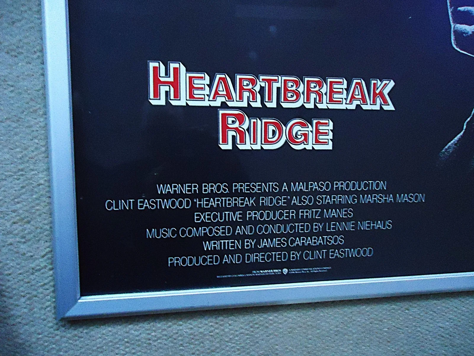 HEARTBREAK RIDGE MOVIE FILM POSTER UK QUAD 1986 ORIGINAL CLINT EASTWOOD 30x40INS, изображение 4